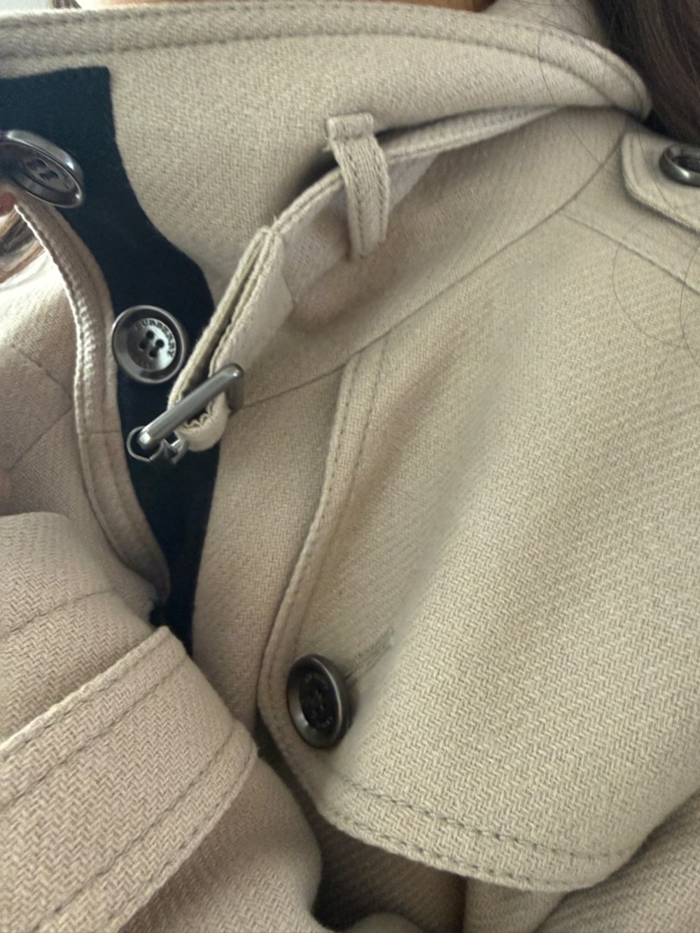 Burberry Brit Belted Wool-Cashmere Blend Trench Coat in Light Beige - Picture 13 of 16